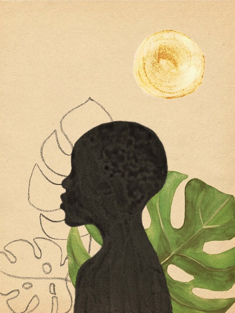 Silhouette Of African girl