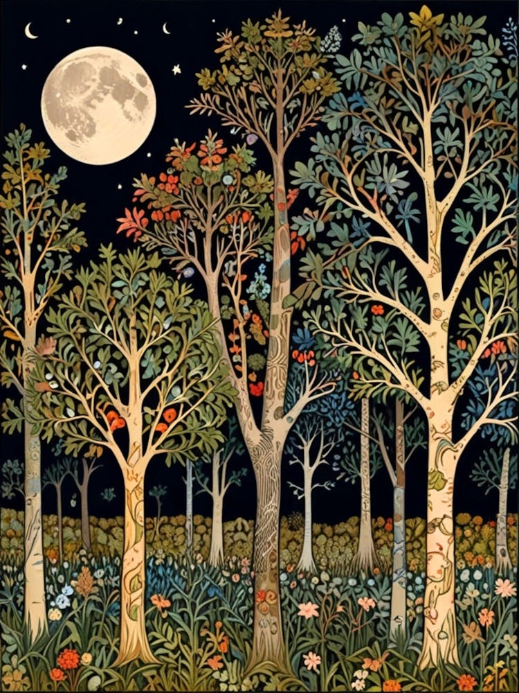 William Morris Moonlight In The Forest 135