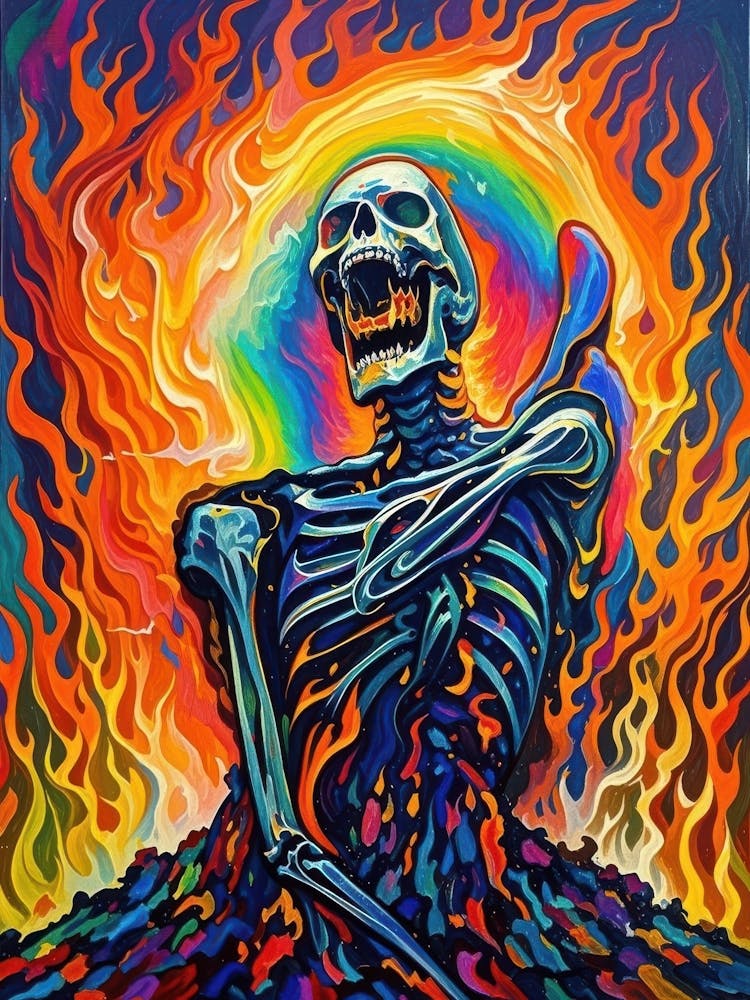 Skeleton In Flames