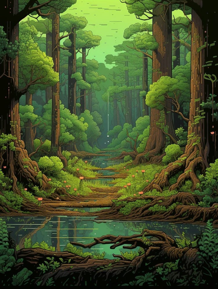 Iwokrama Forest Reserve Pixel Art 3