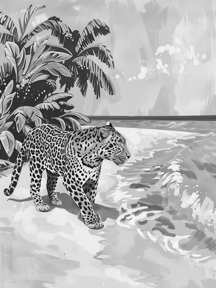 Leopard On The Beach