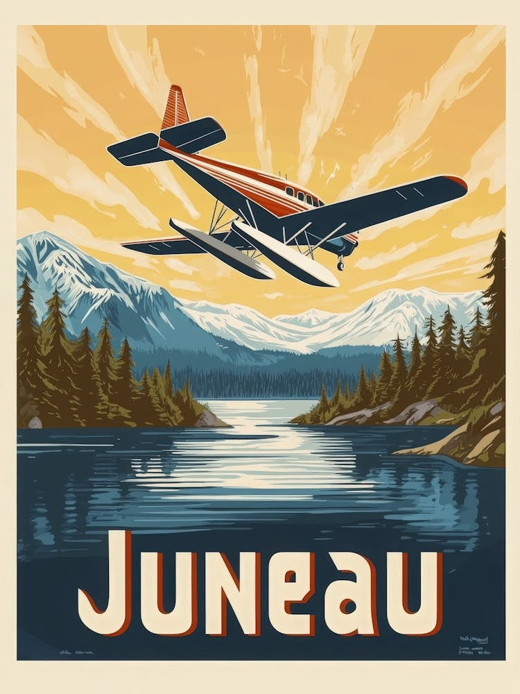 Aihrgdesign A 1970s Inspired Travel Poster For Juneau Depicti 1e1e2251 55d2 4eef B778 2a5c649a45a2 0