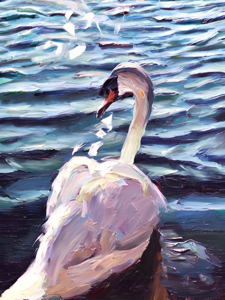 Swan Oil Painting