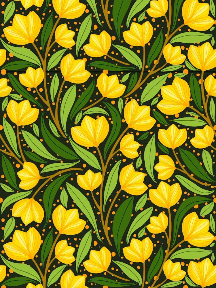 Yellow sunshine tulips