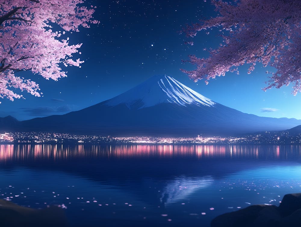 Mt Fuji At Night