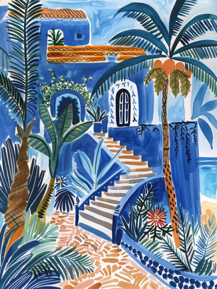 Blue House On The Beach