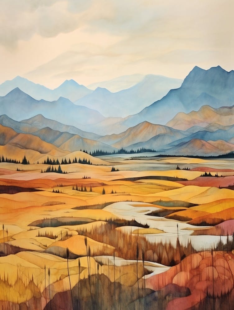 Autumn National Park Painting Kootenay National Park British Columbia Canada 1