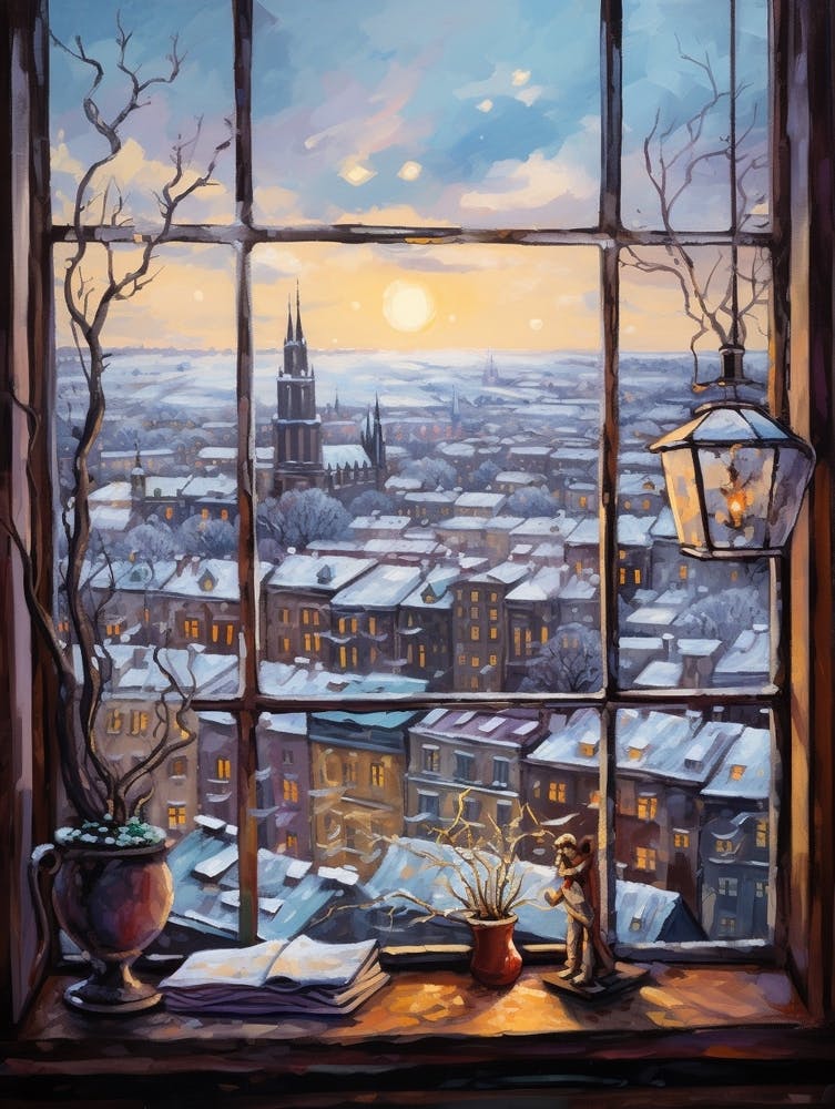 Winter Cityscape Krakow Poland 4