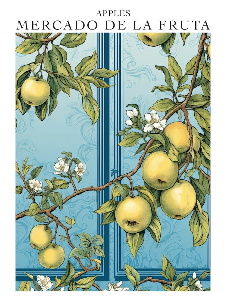 Mercado De La Fruta Äpfel Illustration 8 Poster