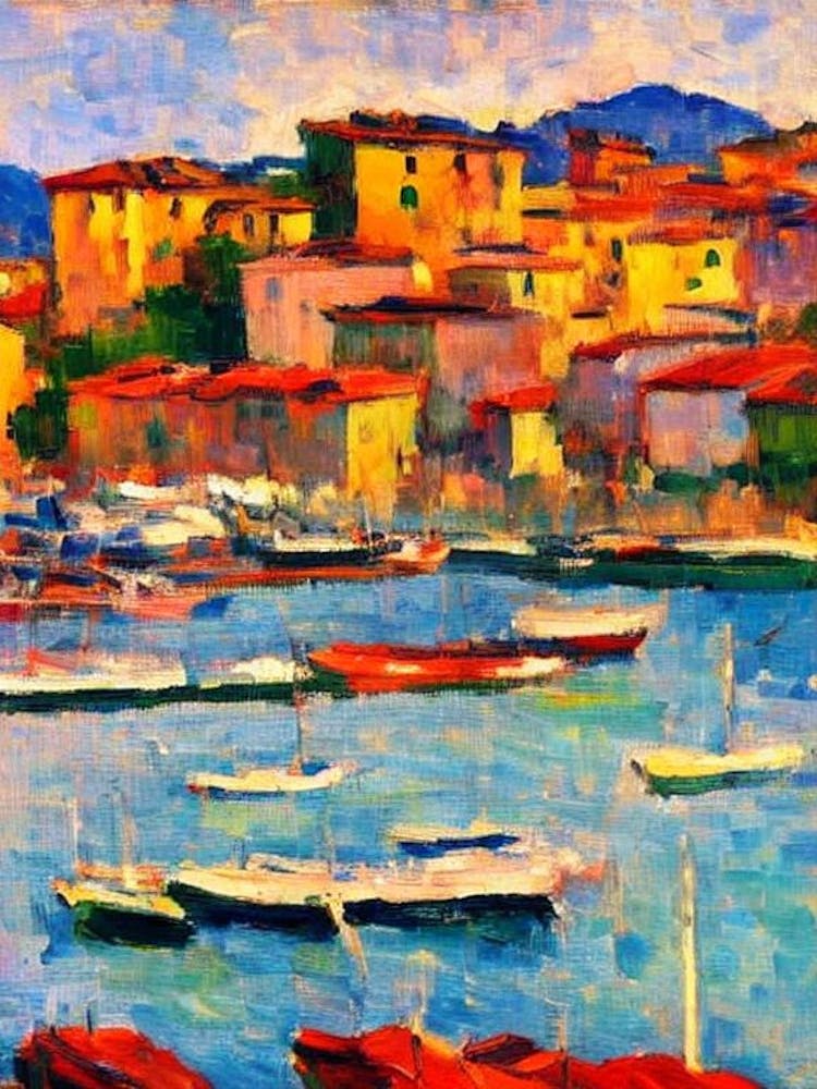Port Of La Spezia Italy Brushwork Painting harbour