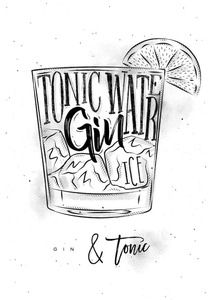 Gin And Tonic Cocktail White