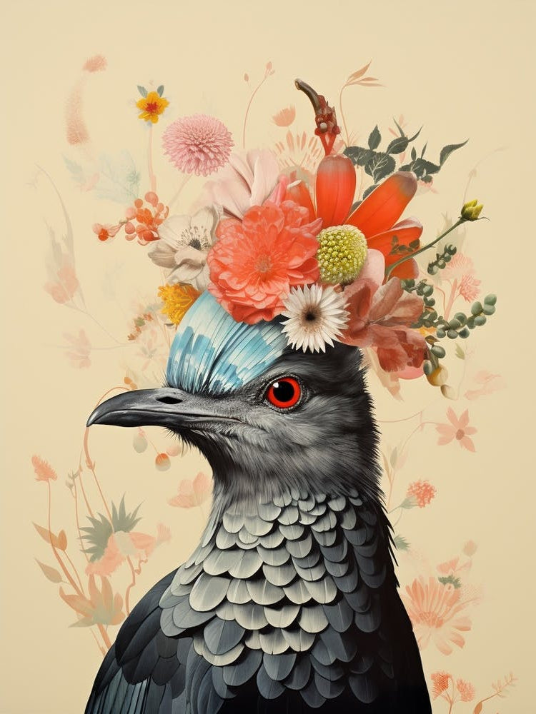 Bird With A Flower Crown Cuckoo 1