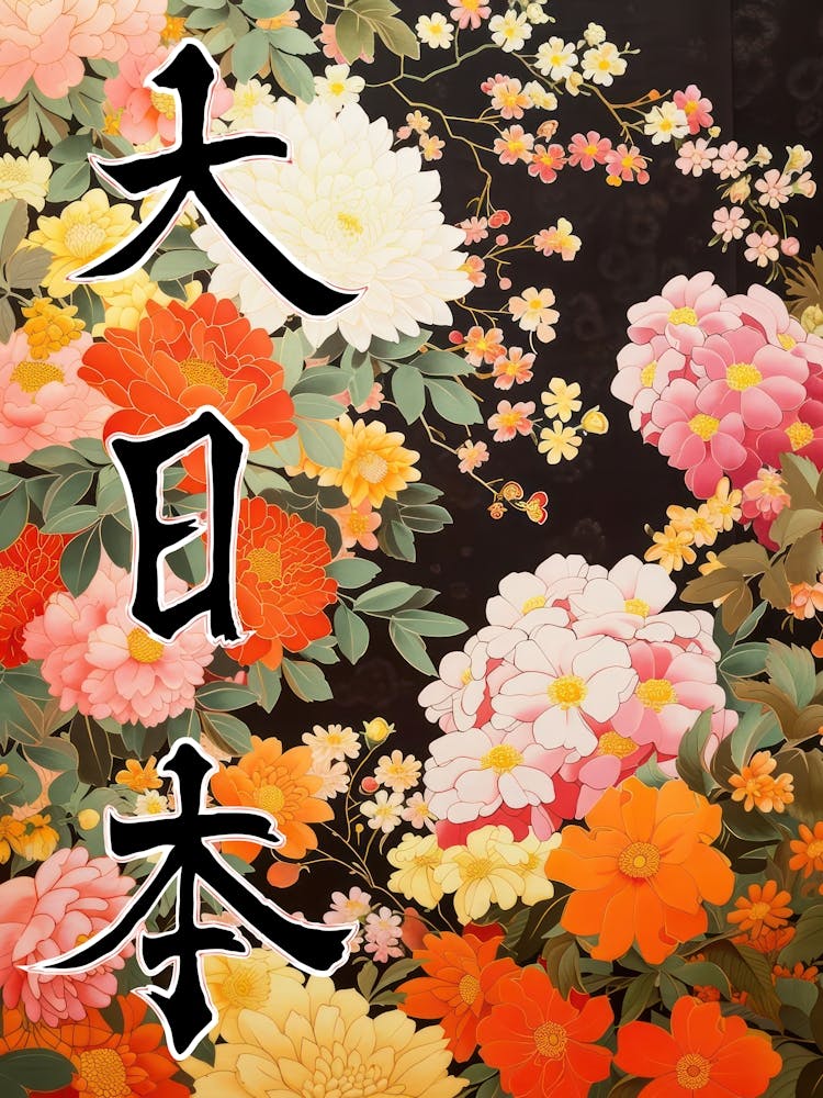Hokusai Great Japan Poster Japanese Floral  7