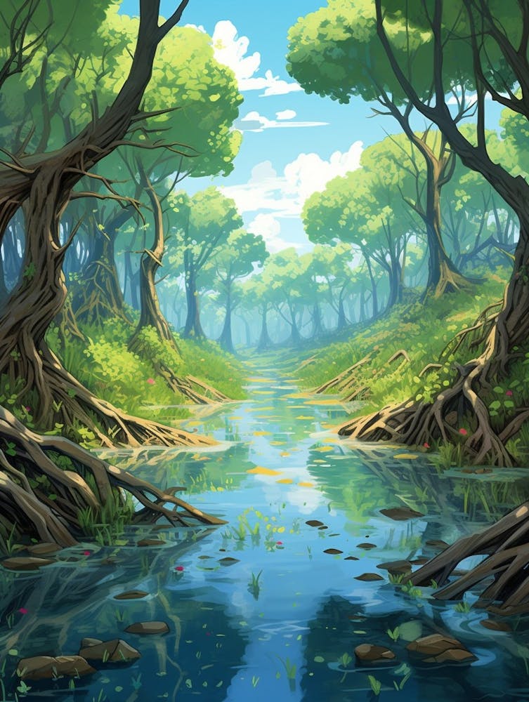 Mangrove Forests Cartoon 1