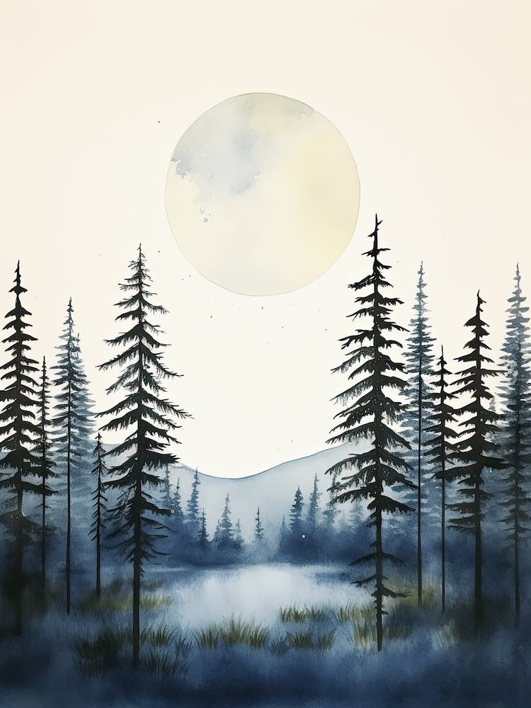 Watercolour Of Tongass National Forest   Alaska Usa 0