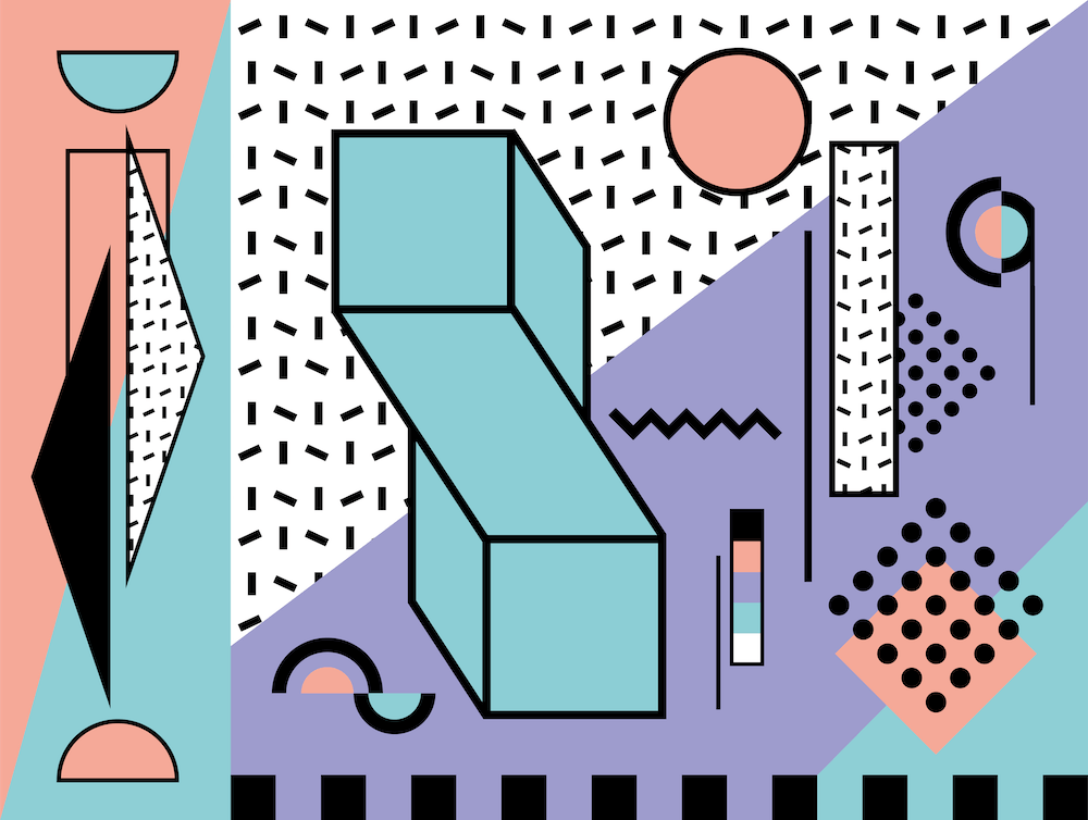 Memphis Pattern Retro Synthwave 80s Nostalgia Dreamwave Abstract Pastel Artwork