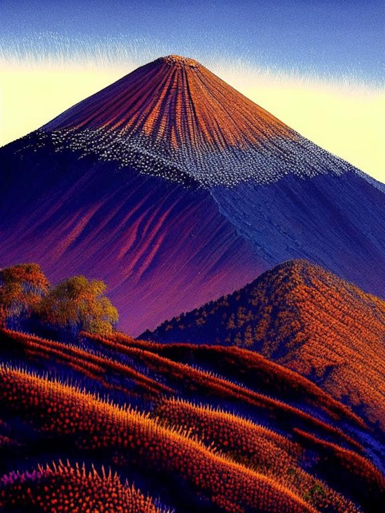 Bromo Tengger Semeru National Park Indonesia Pointillism