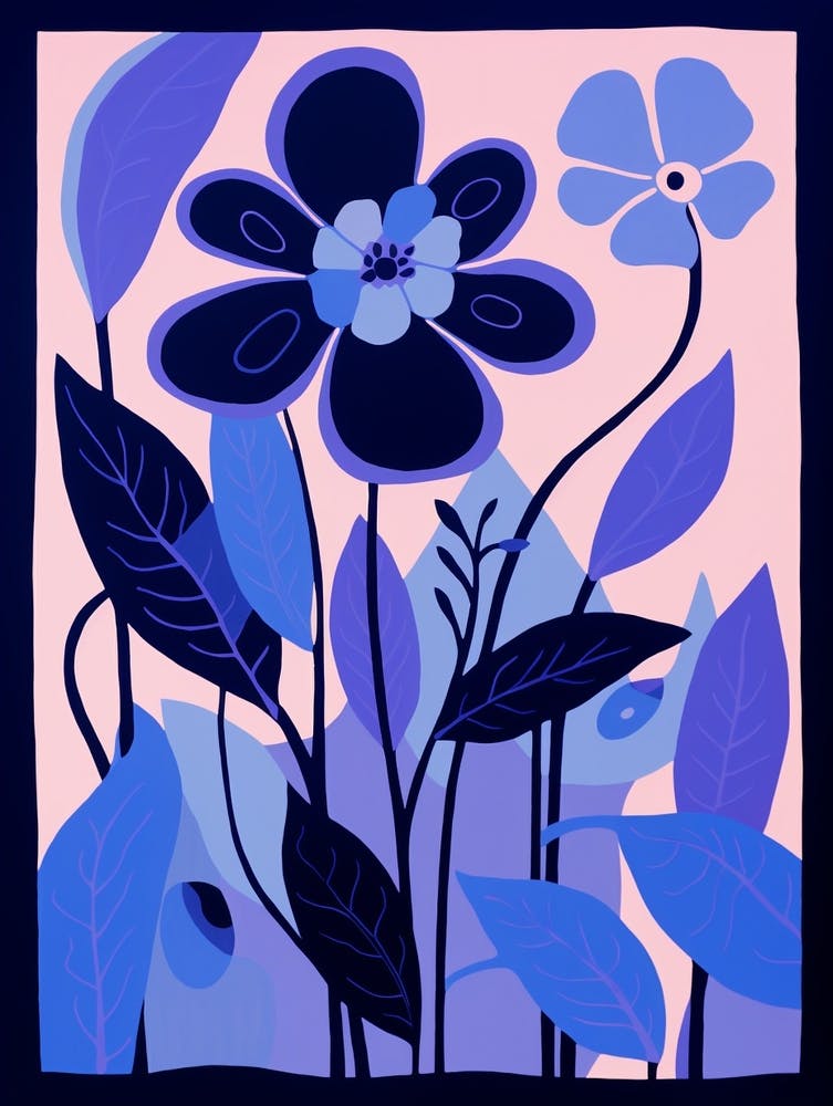 Blue Flower Illustration Lilac 3