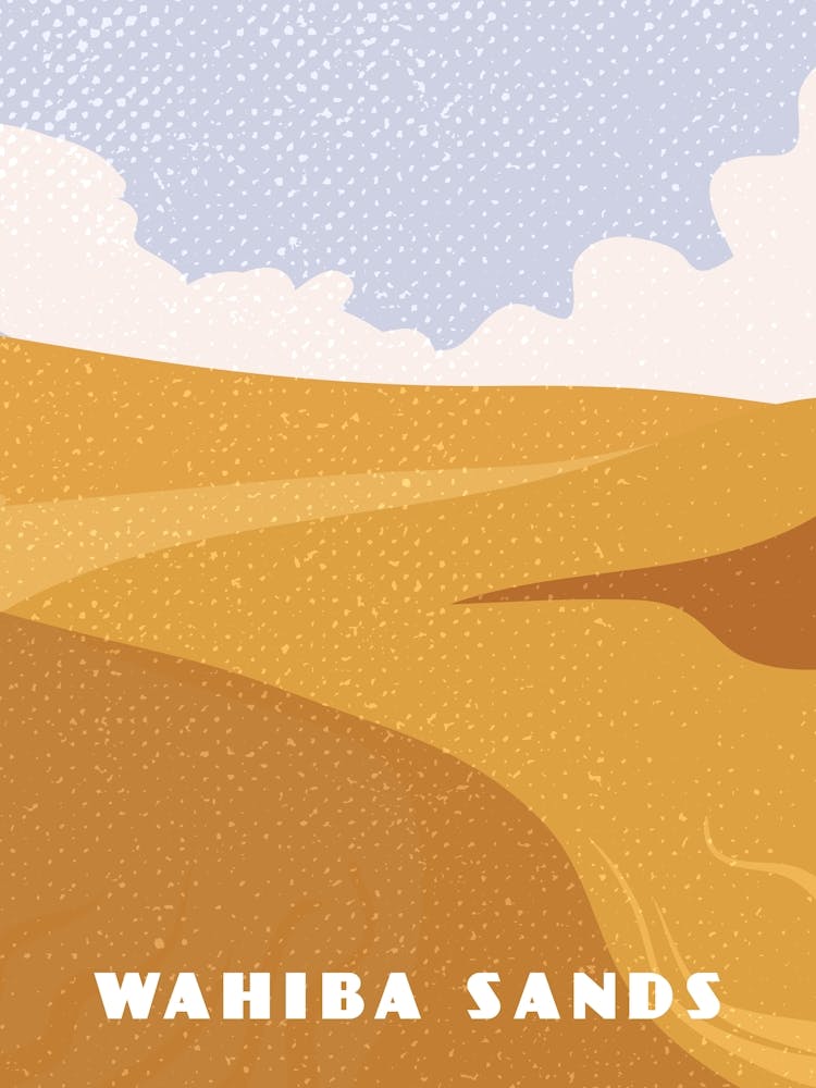 Wahiba Sands. Oman — Retro-Reise-Minimalismus-Poster