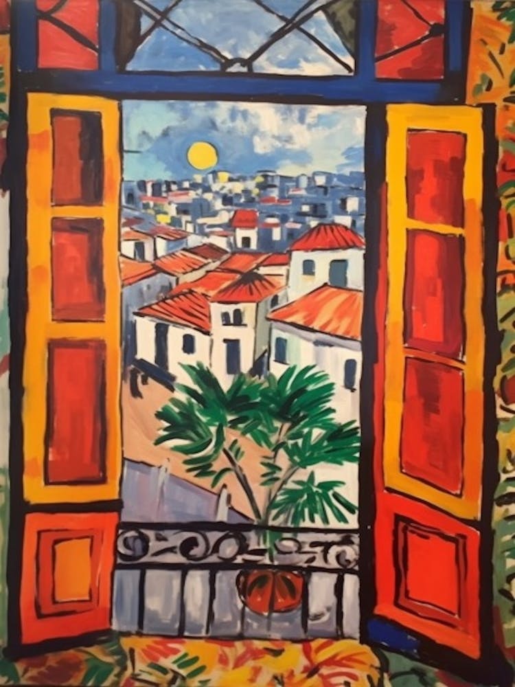 Window View Of Buenos Aires In The Style Of Fauvist 1
