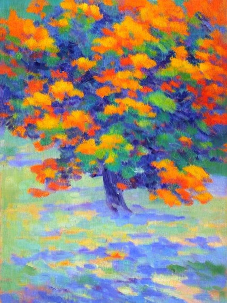 Japanese Cypress tree Abstract Block Colour