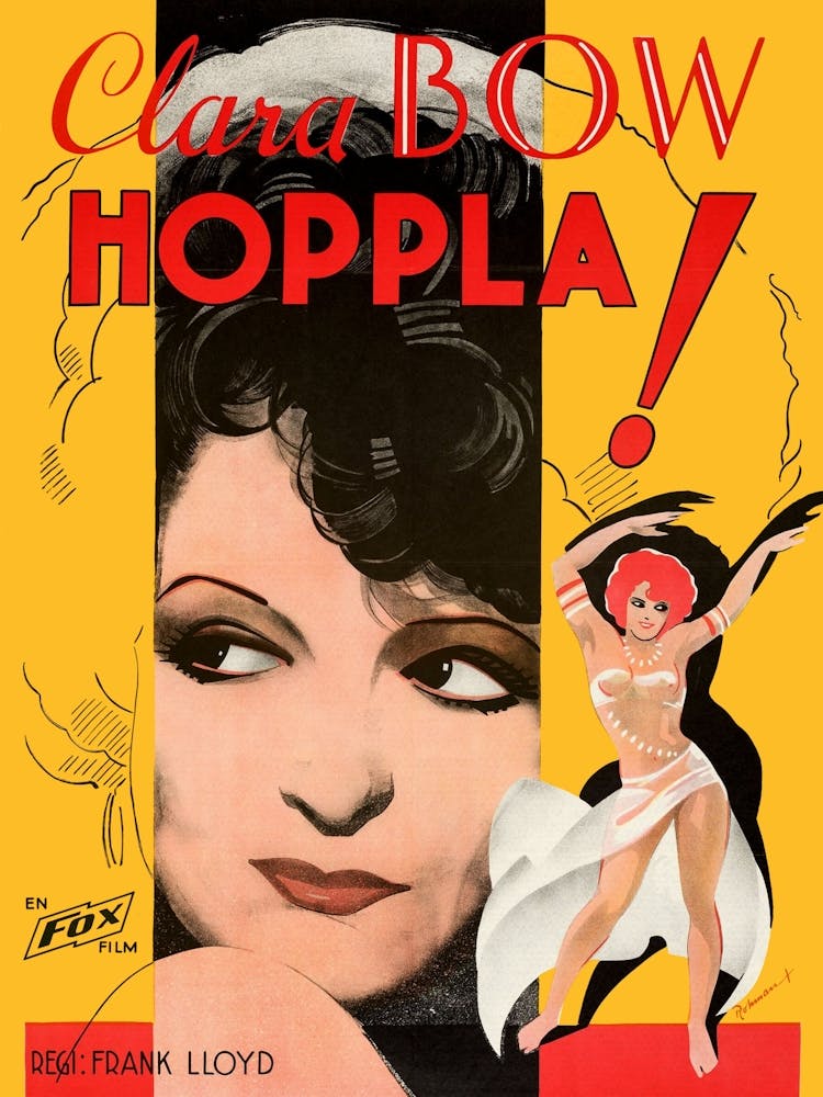 Swedish Poster For Clara Bow's Final Film, The 1933 Drama Hoopla