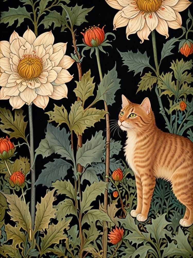 William Morris Cat In The Garden 13
