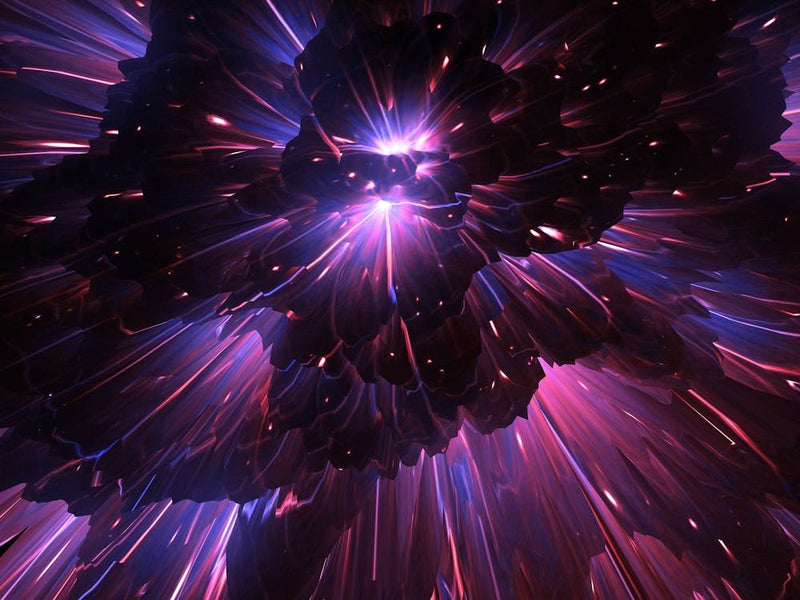 Space Explosion - space neon poster, synthwave poster