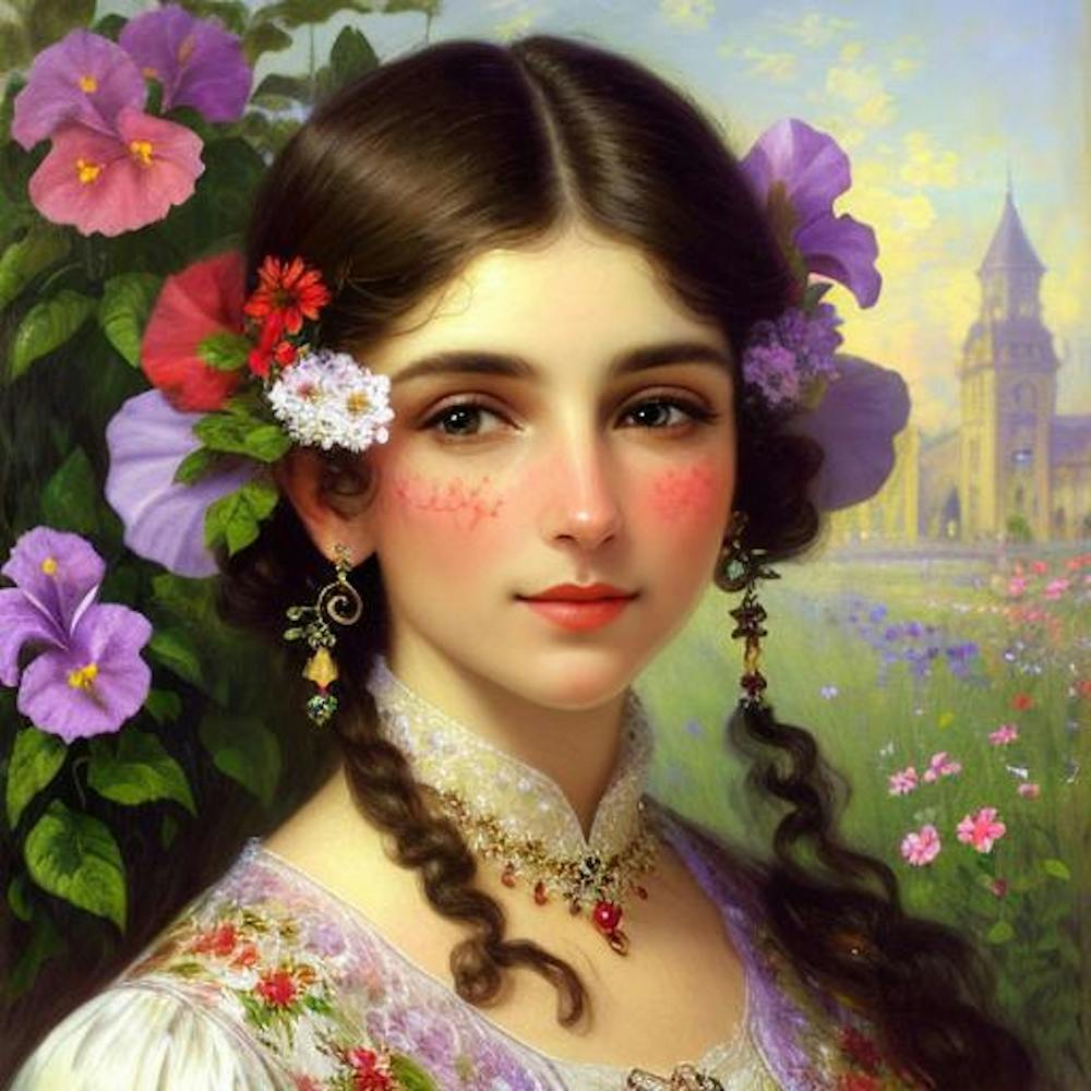 Girl with flowers 2