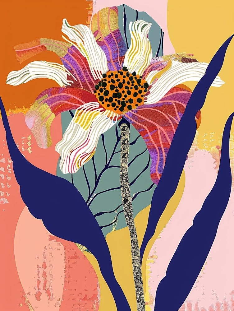 Colourful Flower Illustration Gerbera Daisy 4