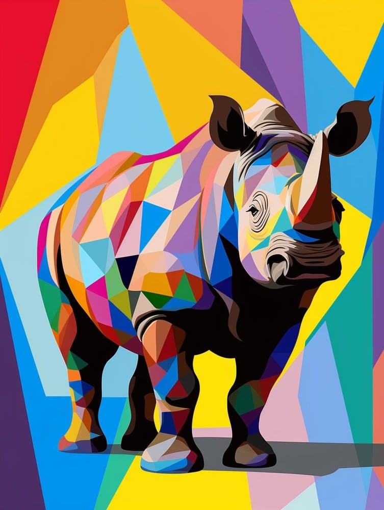Rhinoceros Abstract Pop Art 2