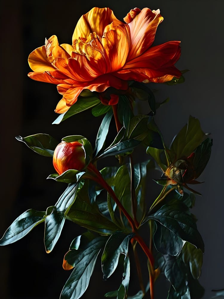 Orange Peony