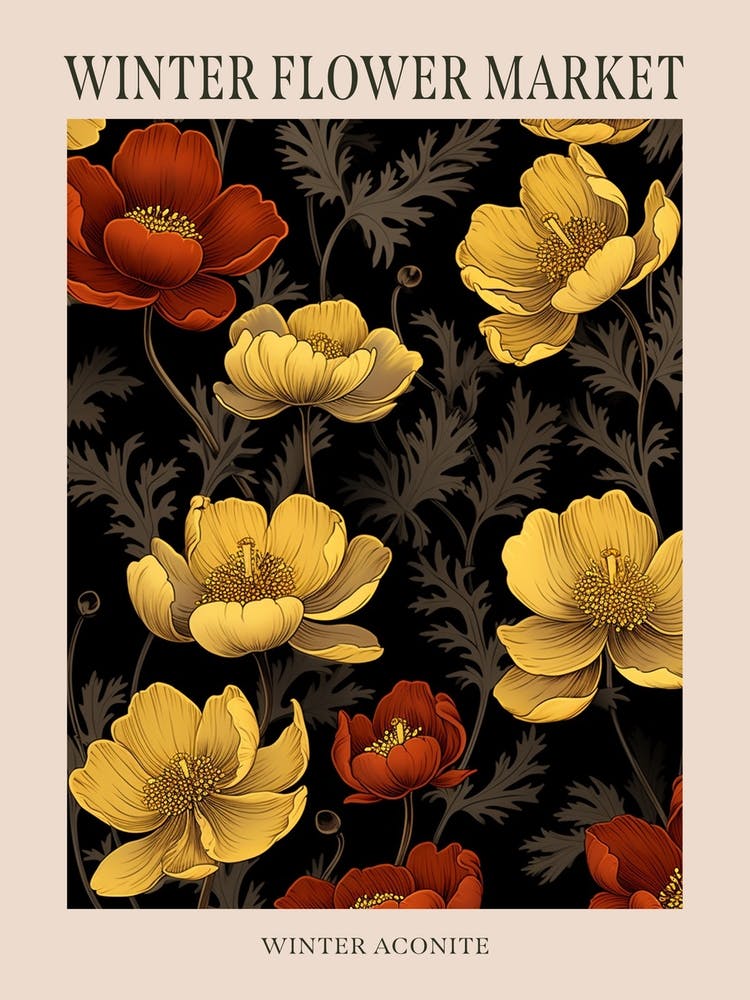 Winter Aconite 2 Winter Flower Market Poster