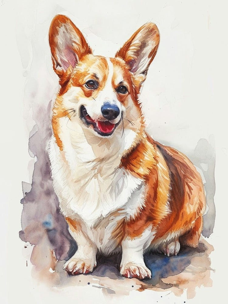 Pembroke Welsh Corgi Watercolor Painting 2