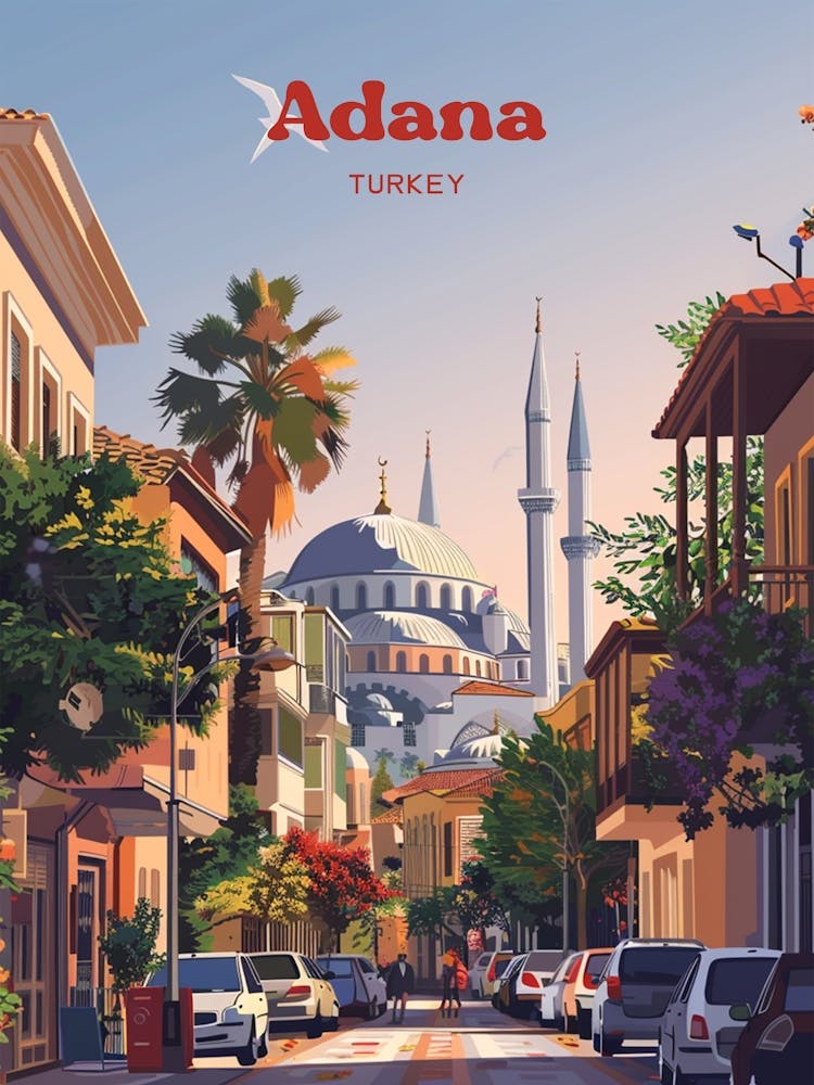Adana Turkey Modern Art Illustration