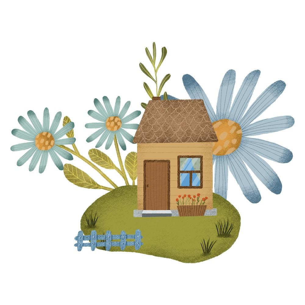 Cute Cozy House With Flowers