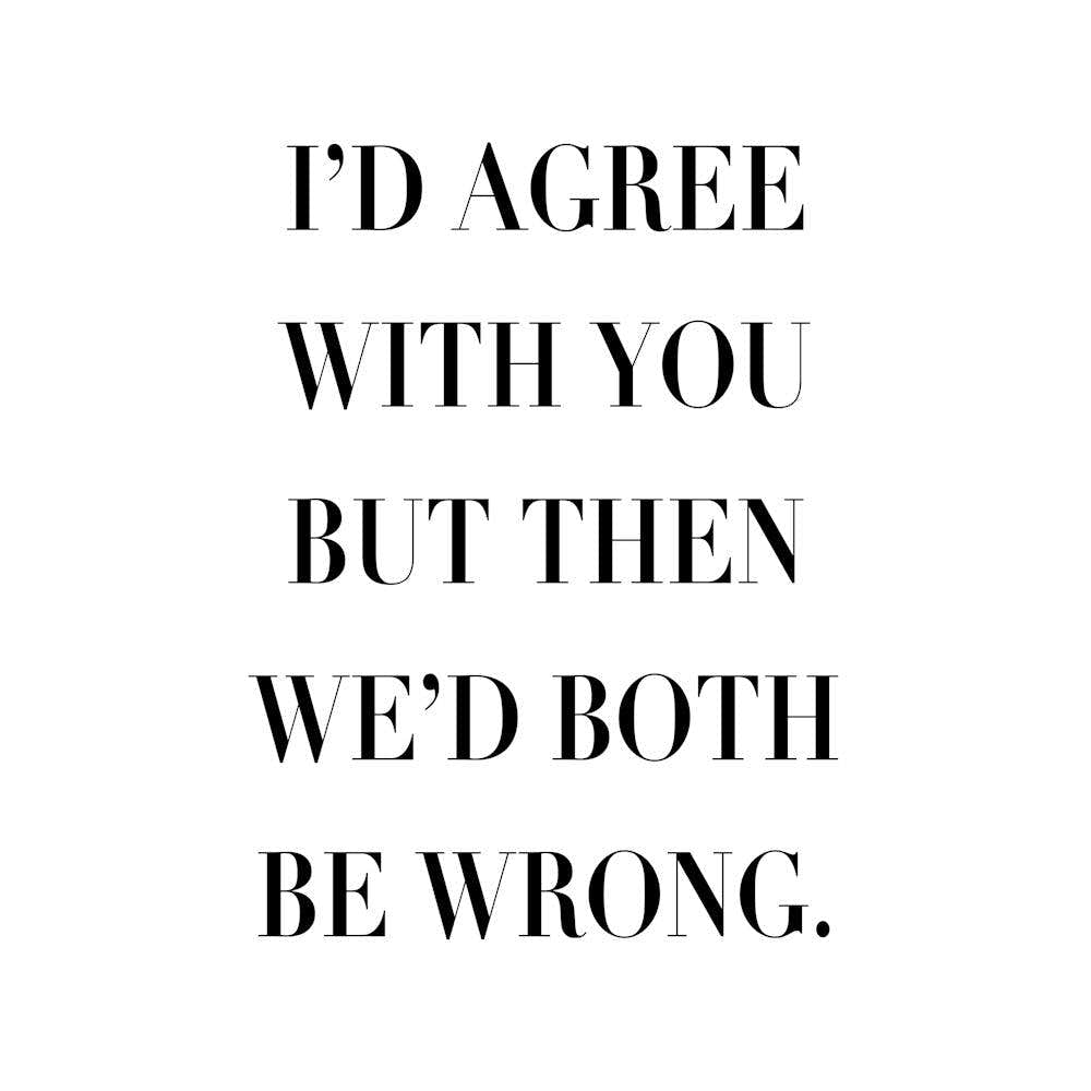 I Would Agree With You But Then We Would Both Be Wrong