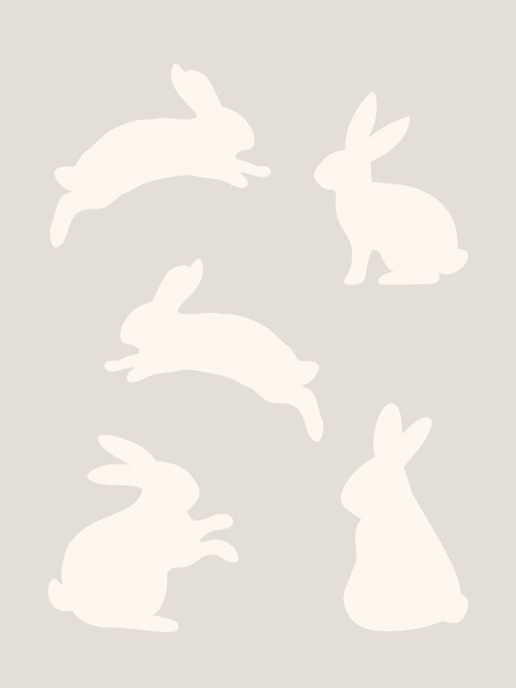 Lucky Bunny Grey & White