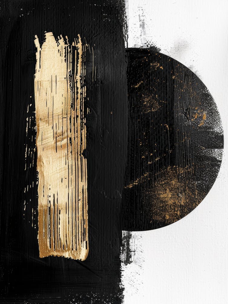 Abstract Black And Gold Painting 100