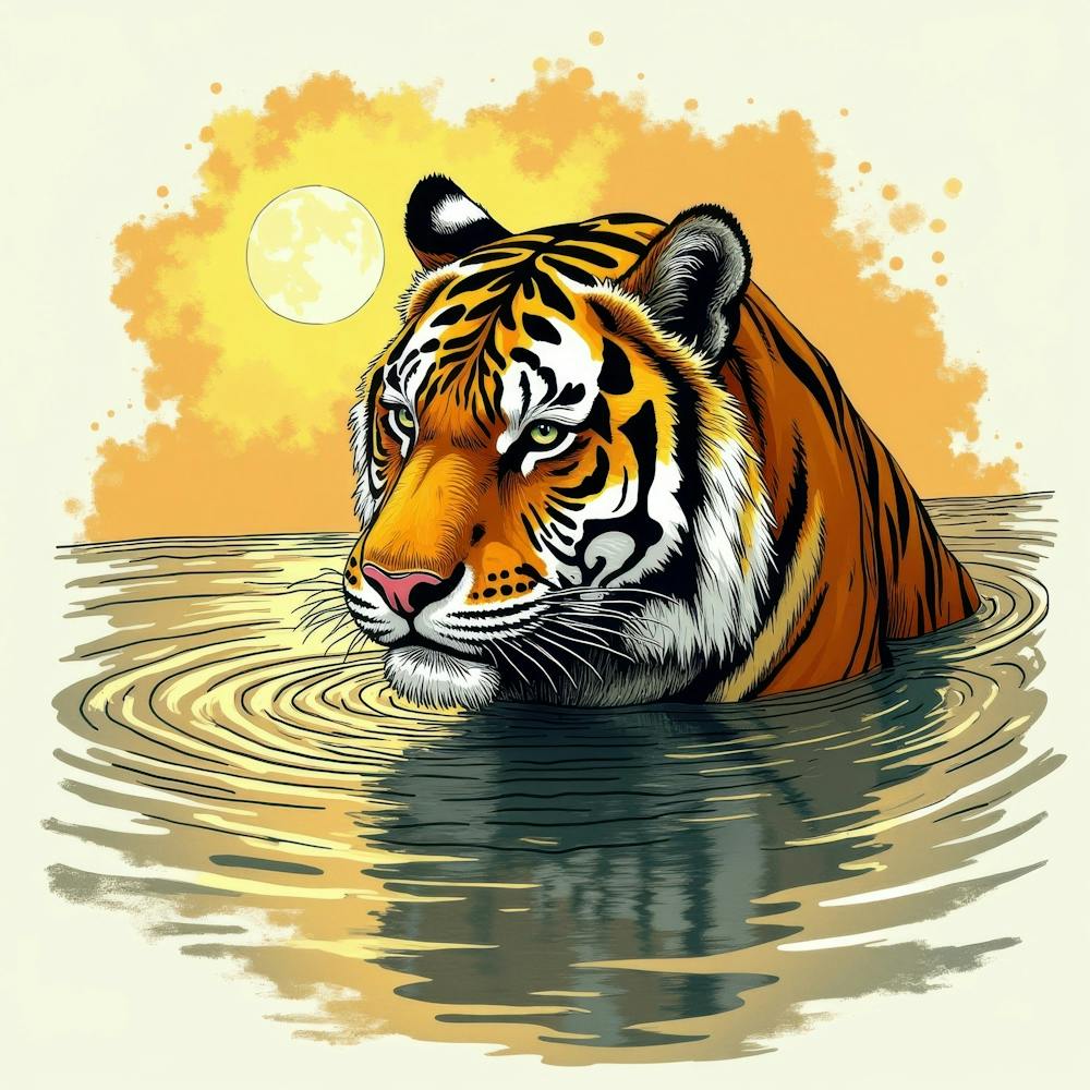 Tiger In Water 3