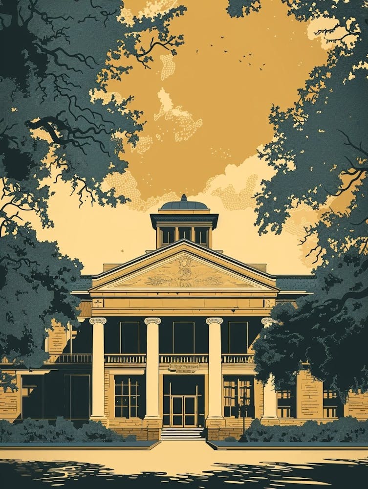 Duotone Illustration The Bullock Austin Texas State History Museum 1