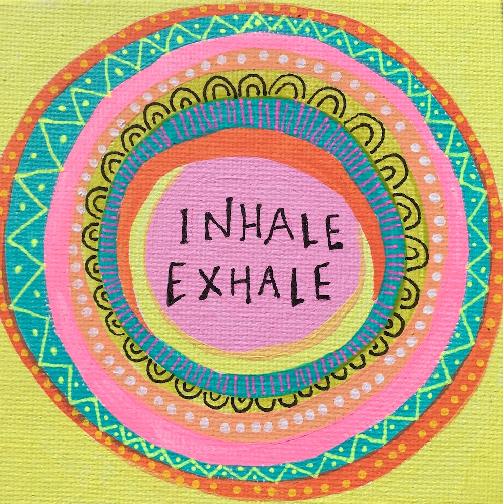 Inhale Exhale Yellow Bright Mandala