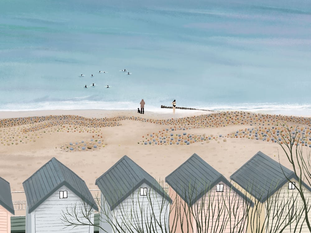 Horizontaler Strand-Treffpunkt