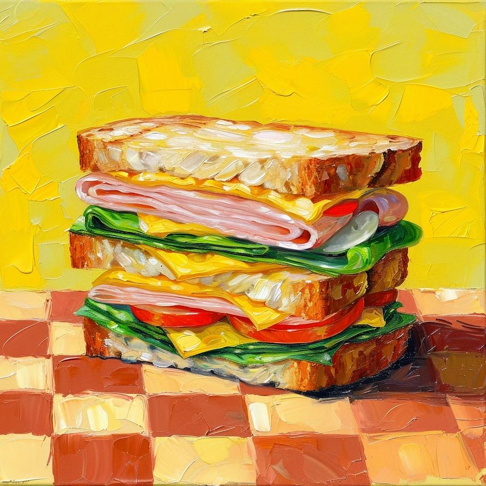 Club Sandwich Yellow Checkerboard 4