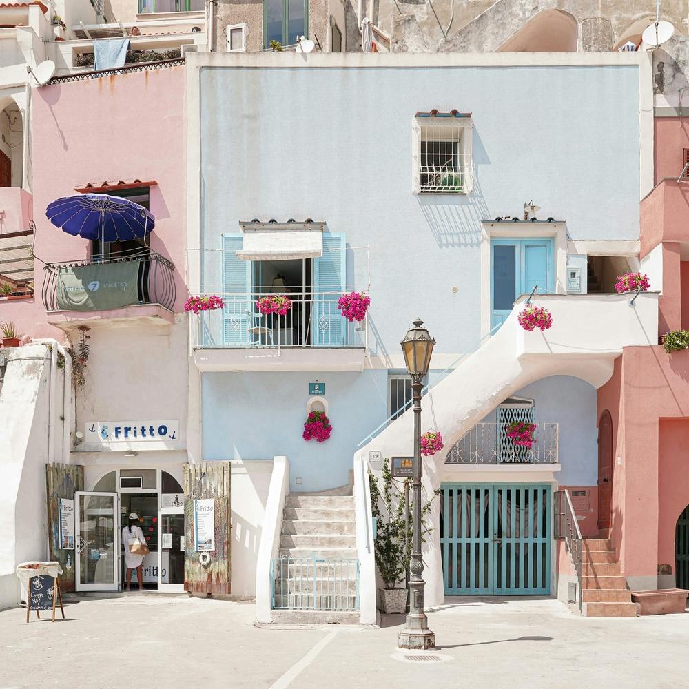 Pastel Color Island Streets Square