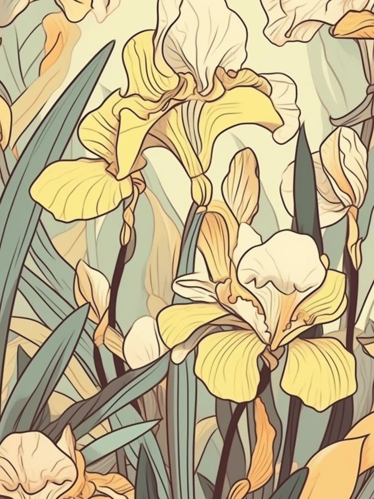 Fleurs d'Iris Jaunes