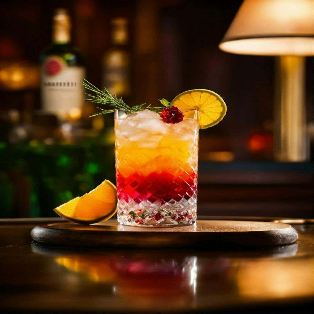 Cocktail On A Wooden Table