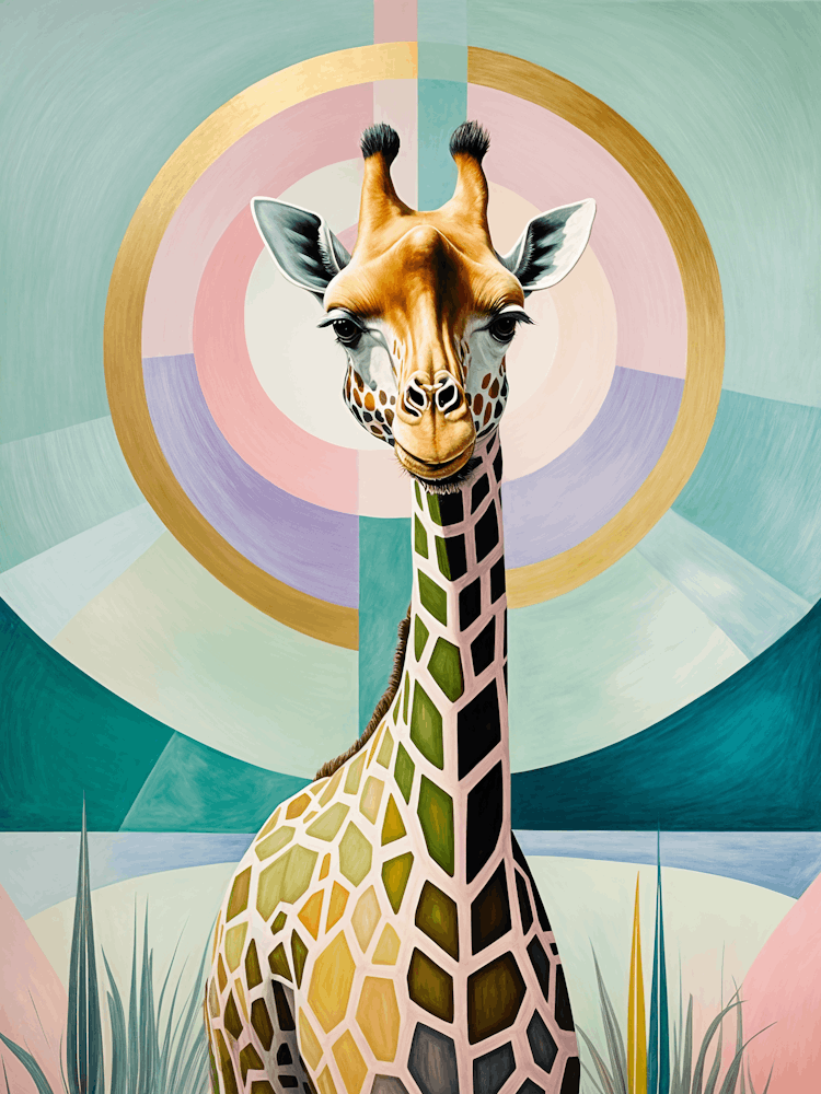 Giraffe In Pastel Abstract no1