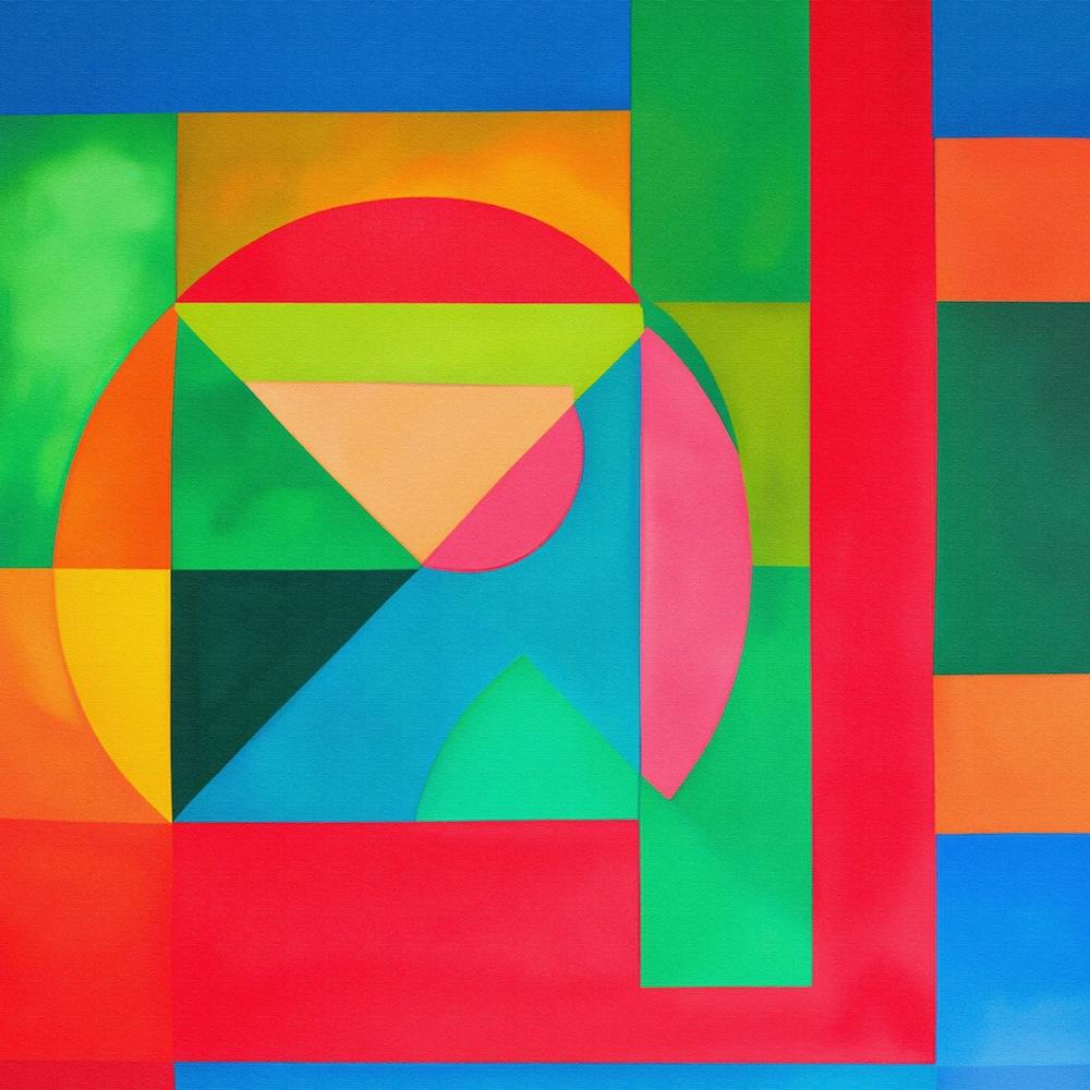 Modernes Geometrisches Lebhaftes Aquarellgemälde