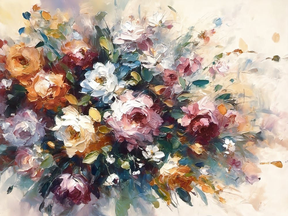 Bouquet Of Flowers - Oil Painting 1
